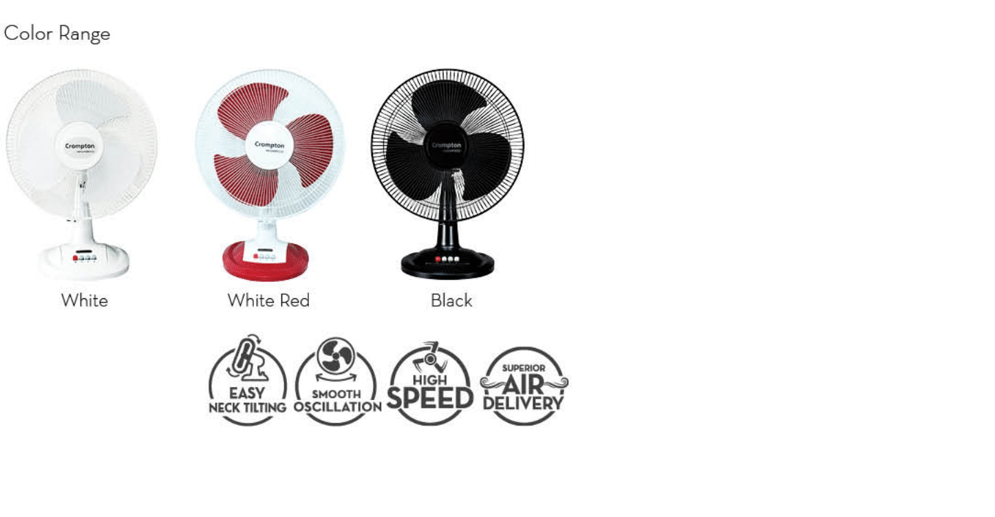 TABLE FAN-HIGHSPEED GALE PLUS-COLOR RANGE